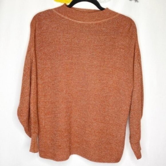 Apiece Apart Arkestra Metallic Balloon Sleeve Sweater in Terra Cotta Marl XS - Picture 8 of 10